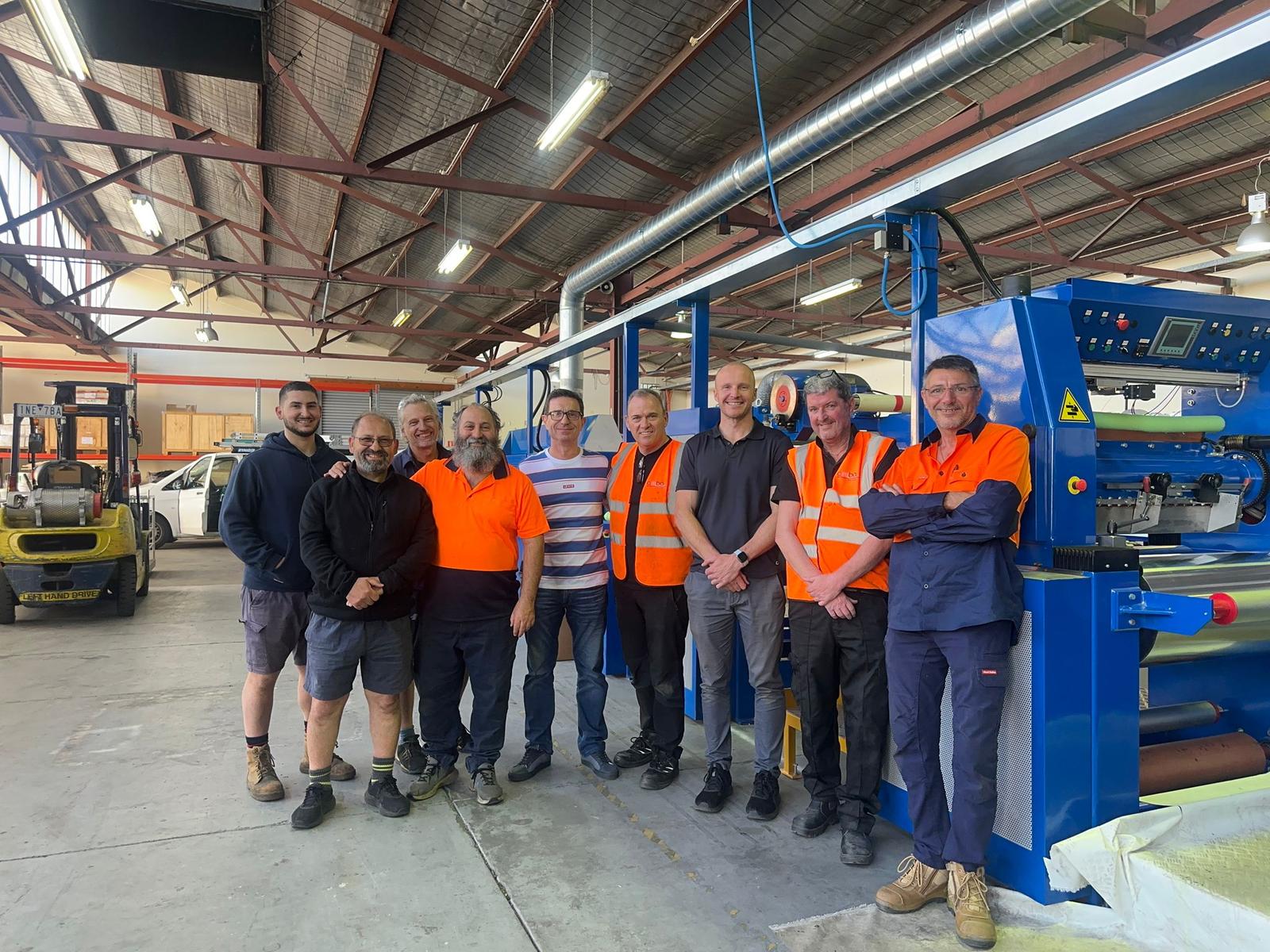 The George Black Textile Group team on a customer's factory floor